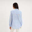 Chemise manches ajustables 1 poche coton bleu ciel femme