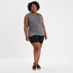 Débardeur ajusté col en V ecru femme grande taille