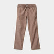 Pantalon chino droit lin m&eacute;lang&eacute; marron homme