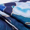 Foulard bords à franges fines bleu electrique femme