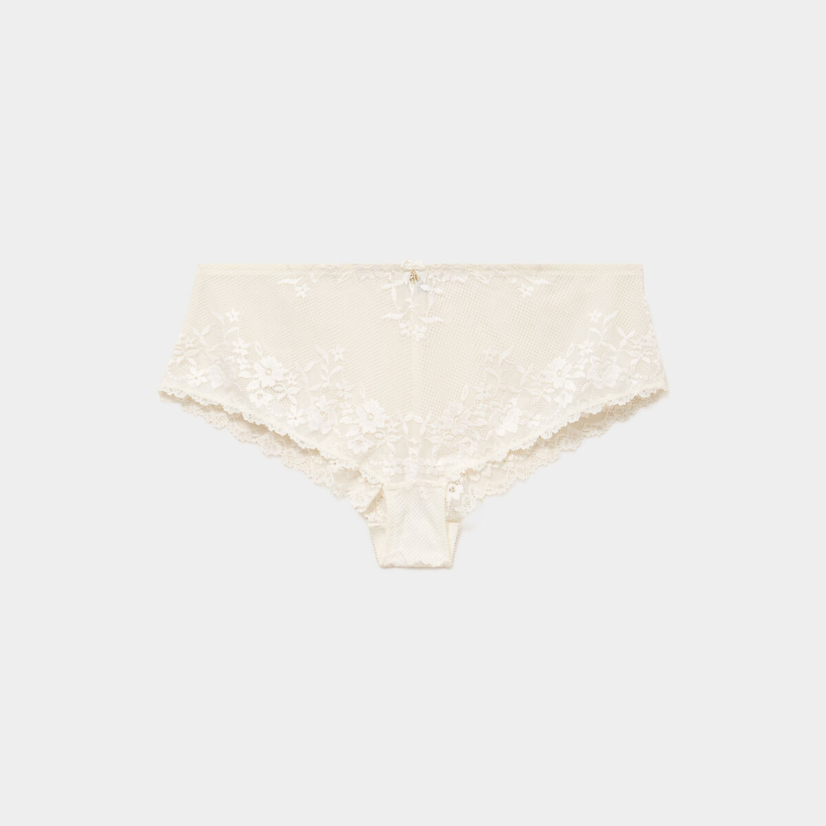 Shorty en dentelle blanc femme grande taille