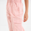 Pantalon parachute battle poches côtés rose pastel fille