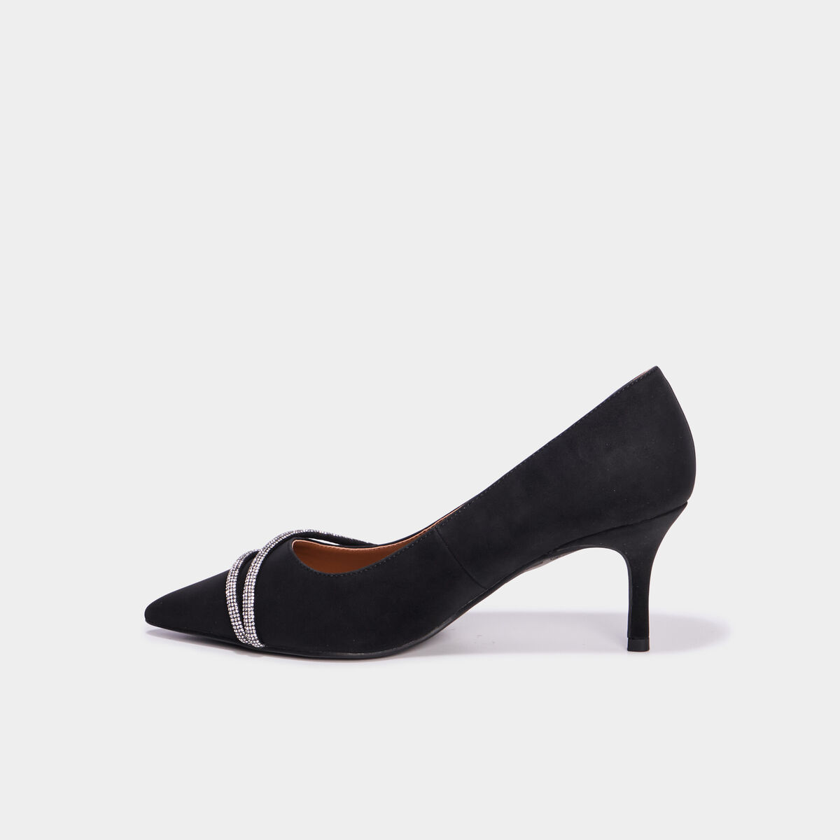 Escarpins détails strass noir femme