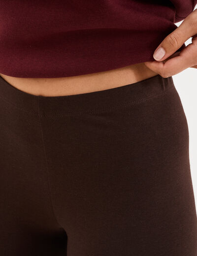 Legging taille haute marron fonc&eacute; femme