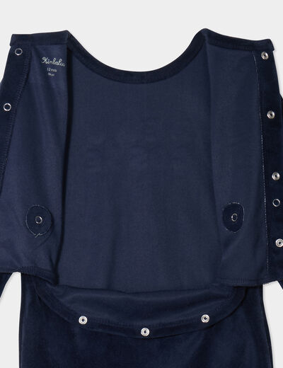 Dors-bien manches longues boutonn&eacute; bleu marine b&eacute;b&eacute;