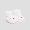 Chaussettes d'int&eacute;rieur tricot&eacute;es ivoire b&eacute;b&eacute;