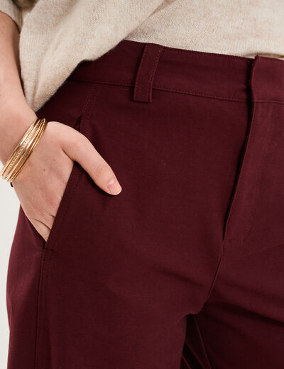 Pantalon ballon taille haute violet fonc&eacute; femme