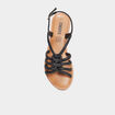 Sandales multibrides en cuir Creeks noir femme