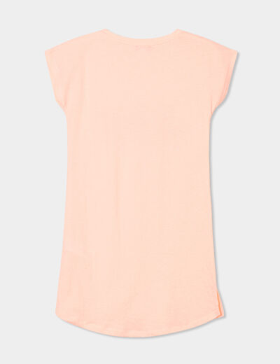 Chemise de nuit courte orange fluo fille