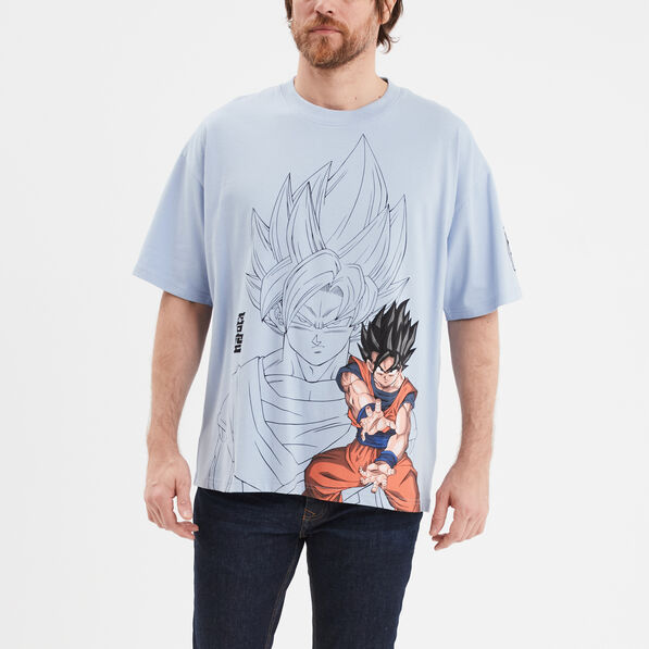 t shirt manches courtes dragon ball z bleu homme T-shirt manches courtes Dragon Ball Z bleu homme
