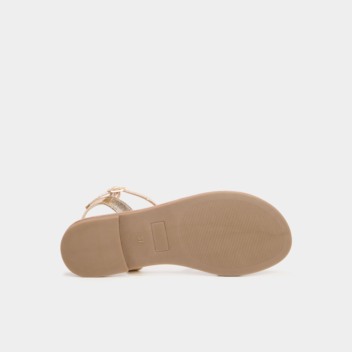 Sandales plates jaune or femme