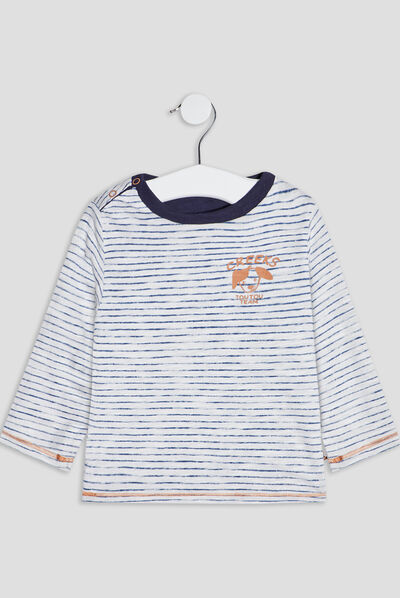 T-shirt manches longues bleu marine bébé garçon