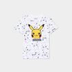 T-shirt sequins coton Pokémon Pikachu blanc garçon