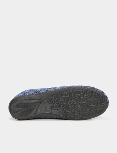 Chaussons ballerines bleu femme