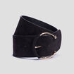 Ceinture boucle large noir femme