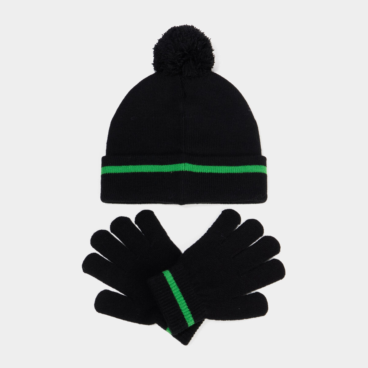 Ensemble bonnet et gants Minecraft noir gar&ccedil;on