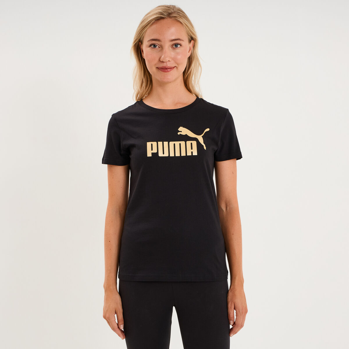 T-shirt manches courtes coton Puma noir femme