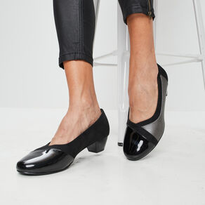 escarpins a talons en cuir noir femme Escarpins à talons en cuir noir femme