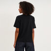T-shirt manches courtes col rond coton noir femme
