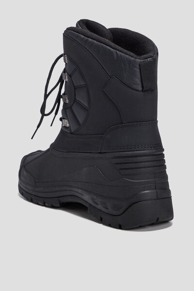 Bottes de neige à lacets noir homme
