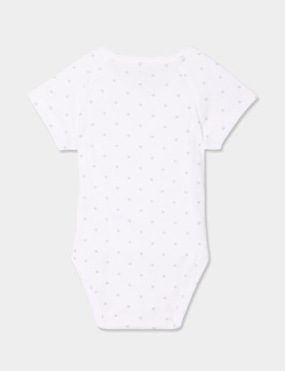 Lot 3 bodies croisés coton effet velours blanc bébé