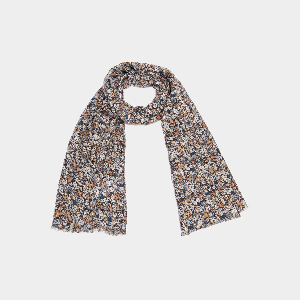 Foulard rectangulaire noir femme
