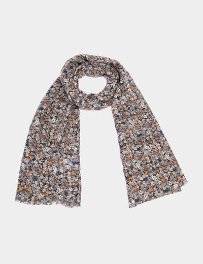 Foulard rectangulaire noir femme
