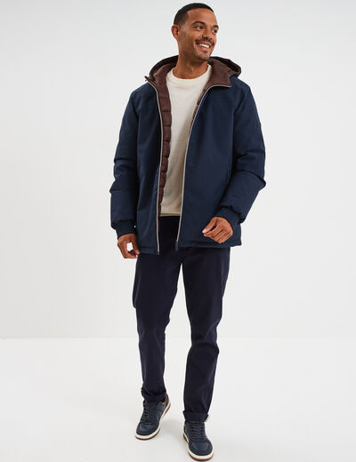 Pull col rond manches longues ecru homme