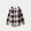 Surchemise carreaux doubl&eacute;e effet sherpa ecru homme