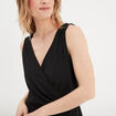 Robe portefeuille plis taille noir femme