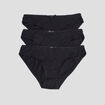 Lot de 3 culottes en coton noir femme