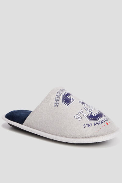 Chaussons mules gris garçon