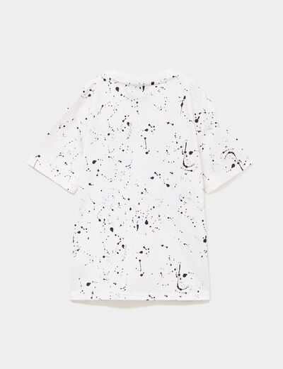T-shirt coton manches courtes Minecraft blanc gar&ccedil;on