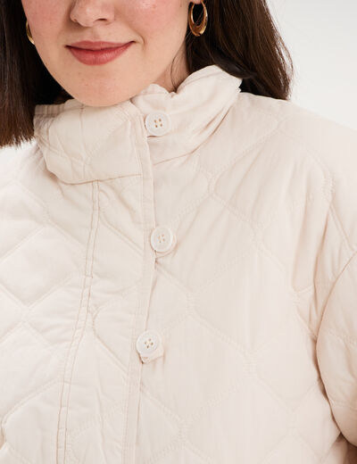 Veste matelass&eacute;e taille ajustable ivoire femme