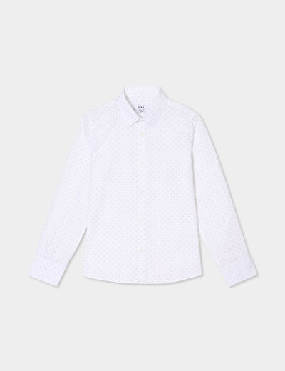 Chemise col français coton majoritaire blanc garçon