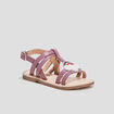 Sandales en cuir violet fille