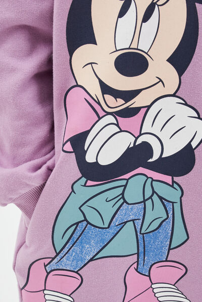 Robe sweat à capuche Minnie parme fille