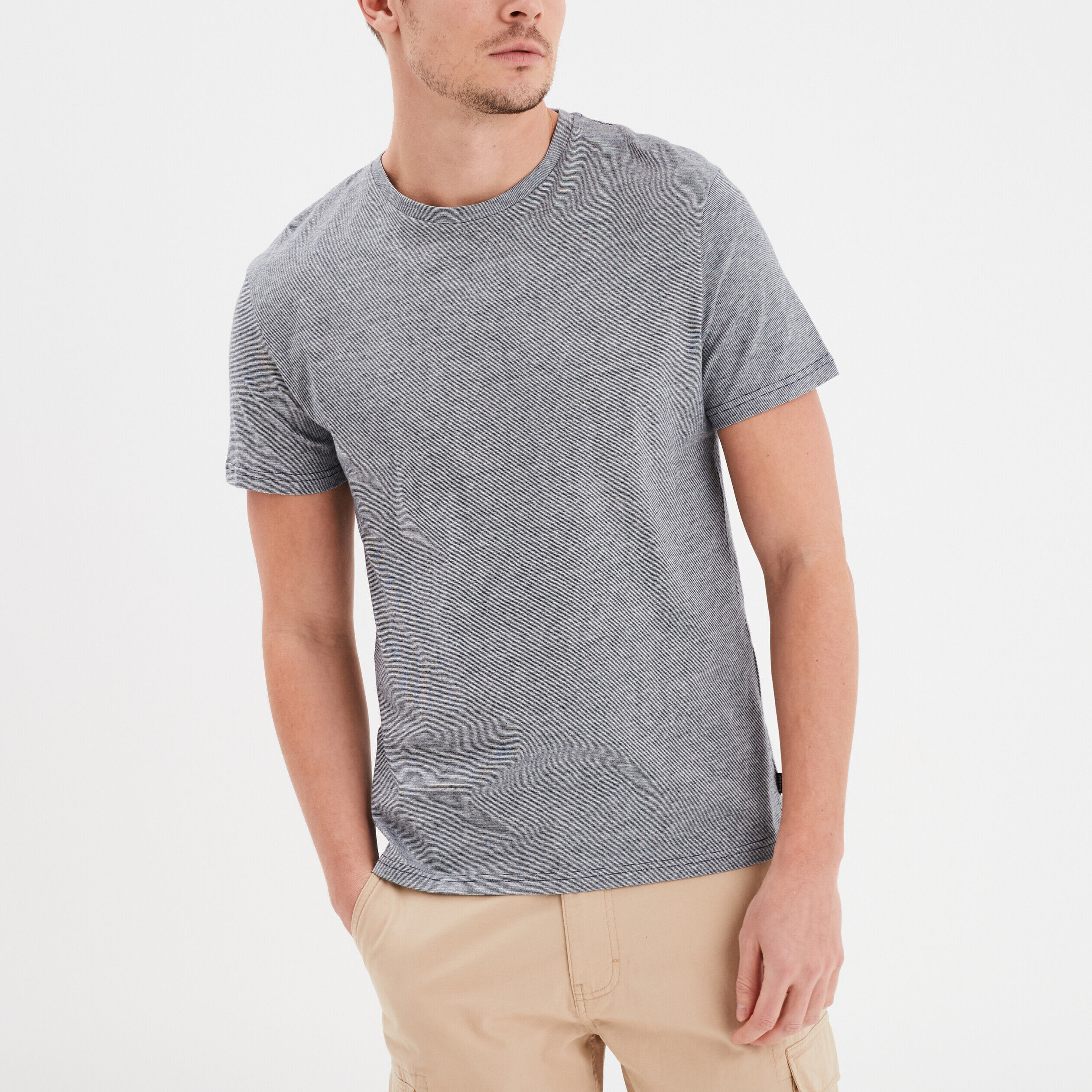 T-shirt col rond manches courtes Creeks bleu marine homme CREEKS