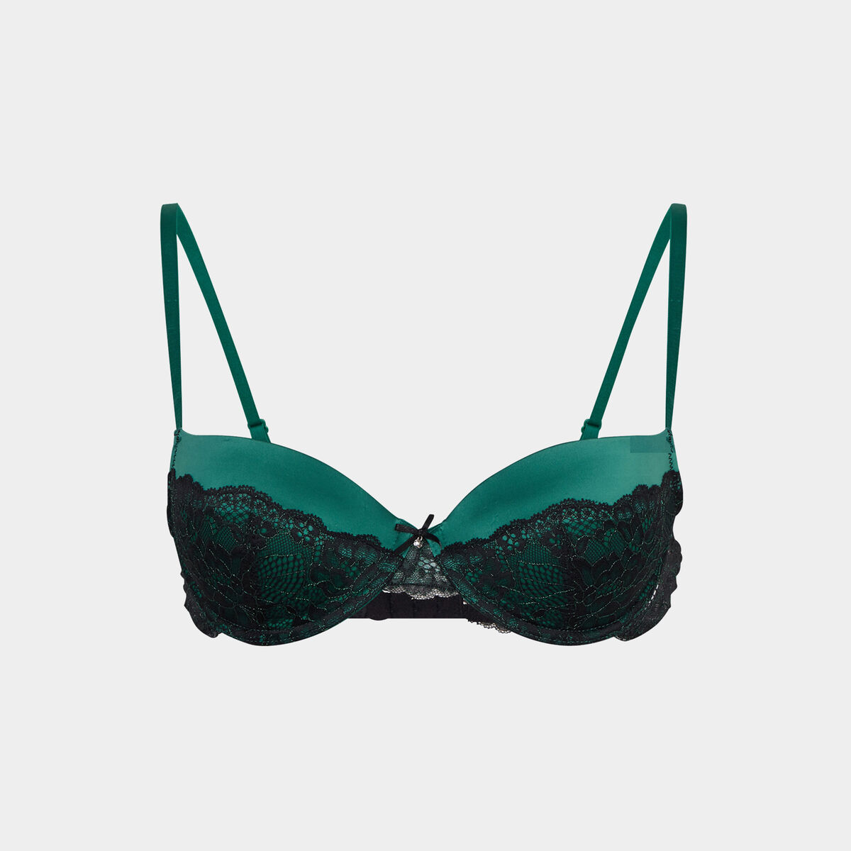 Soutien-gorge corbeille dentelle vert foncé femme