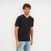 T-shirt col V slim stretch noir homme