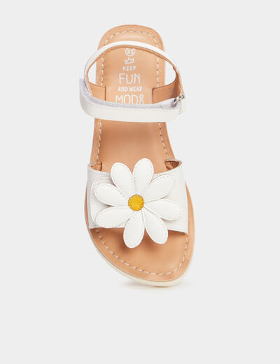 Sandales en cuir Jumrite blanc fille