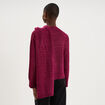 Pull col rond &eacute;charpe amovible rouge fonc&eacute; femme