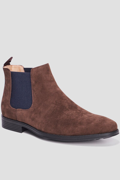 Bottines chelsea en cuir Barles marron foncé homme