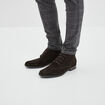Bottines &agrave; lacets en cuir marron homme