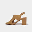 Sandales su&eacute;dine &agrave; talons sable femme