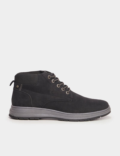 Baskets montantes &agrave; lacets noir homme