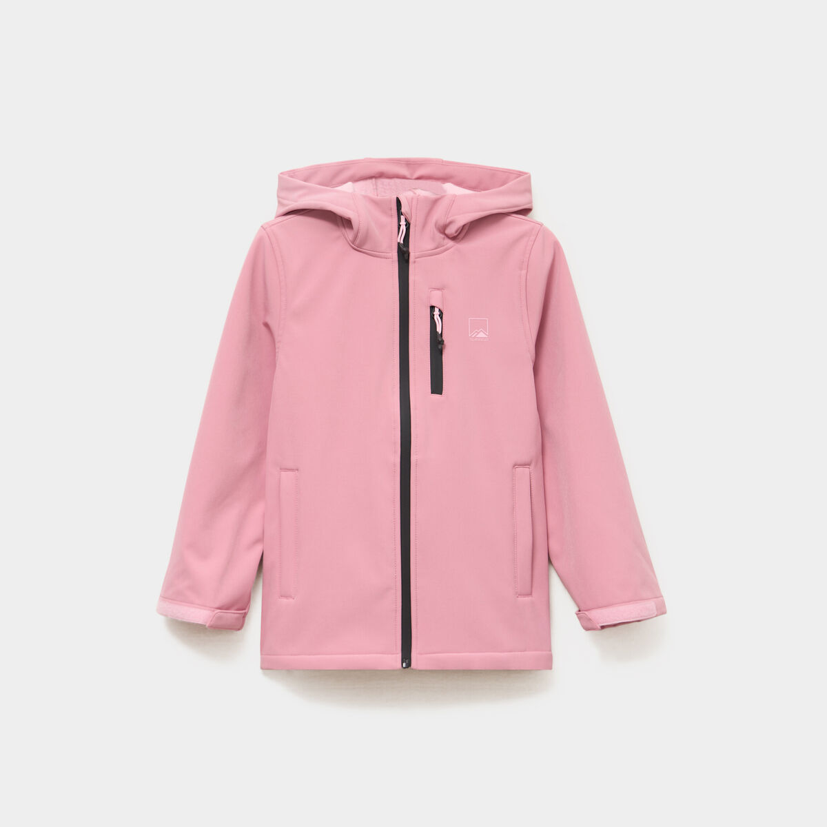 Blouson fourr&eacute; d&eacute;perlant &agrave; capuche vieux rose fille