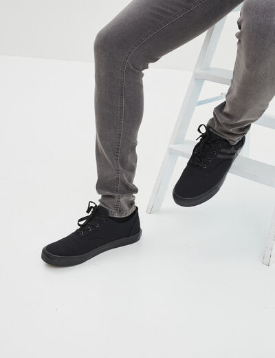 Tennis basses à lacets noir homme