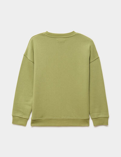 Sweat oversize manches longues col rond vert pastel gar&ccedil;on