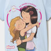 T-shirt col rond coton Les Sisters bleu ciel fille